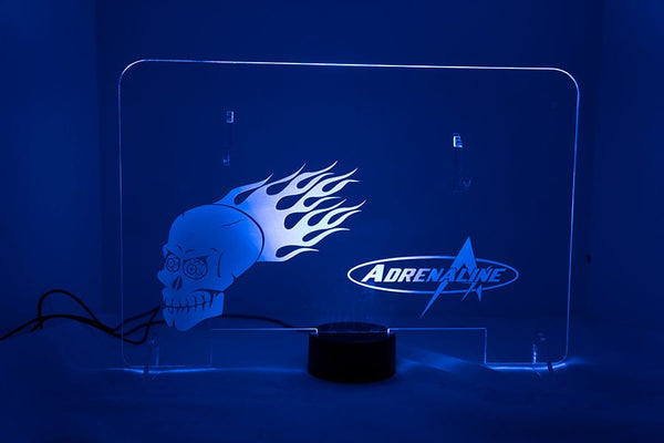Lighted Adrenaline Display Stand - Clear with Single Multi-Color LED Array - Adrenaline