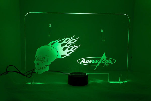Lighted Adrenaline Display Stand - Clear with Single Multi-Color LED Array - Adrenaline